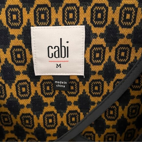 CAbi Kensington Proper Standout Blazer Style 3372 Yellow Gold/Blue Size Medium - Picture 3 of 12